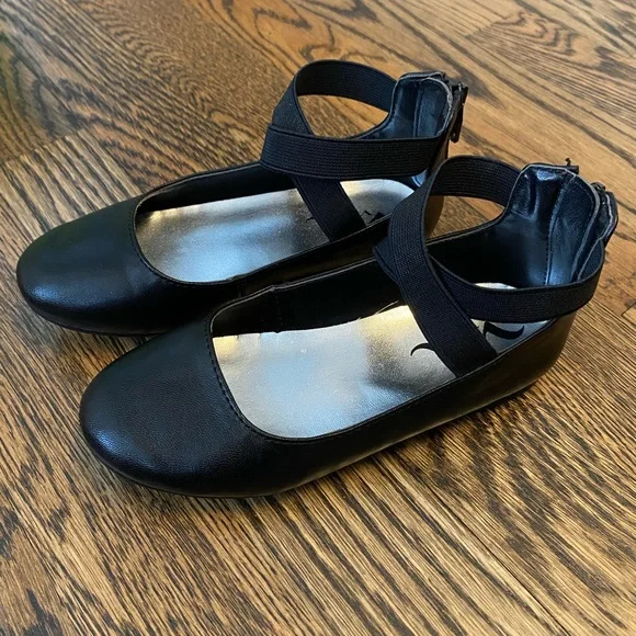 Nina Little Girls Black Leather Marissa Sz 9