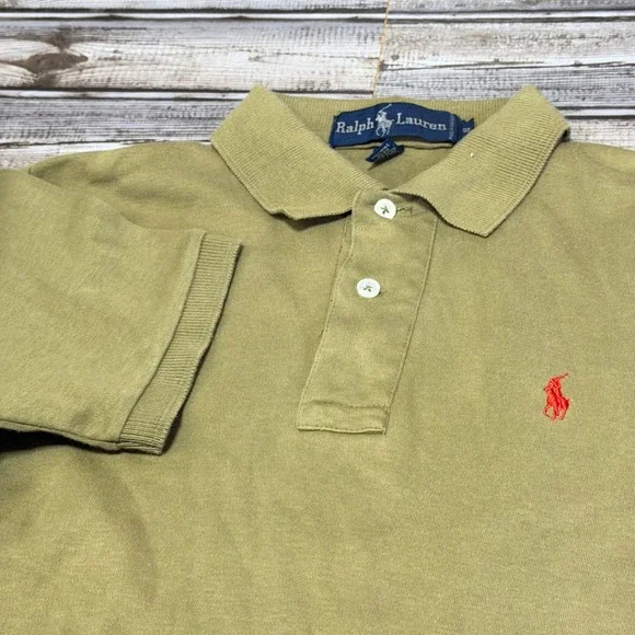 Kids Ralph Lauren Polo Shirt Tan Short Sleeve Embroidered Pony Size S‎
