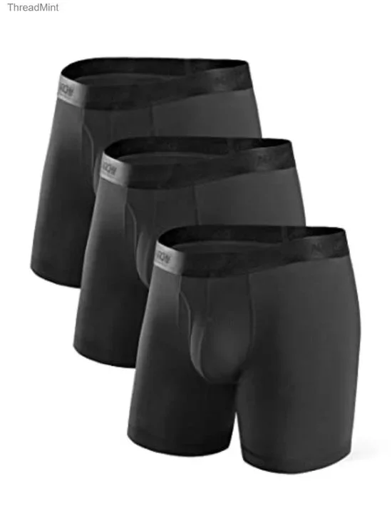 Modal Boxer Briefs Second Skin Trunks Moisture Wicking Underwear 3.5