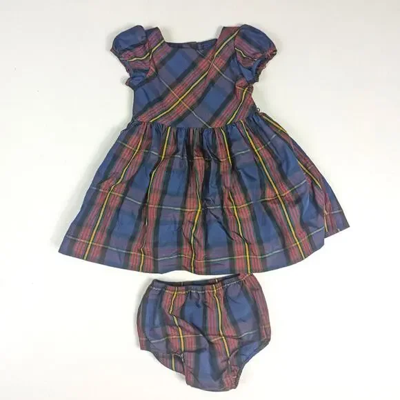 Ralph Lauren Dress Girls Sz 24m Christmas Tartan Plaid Preppy Classic