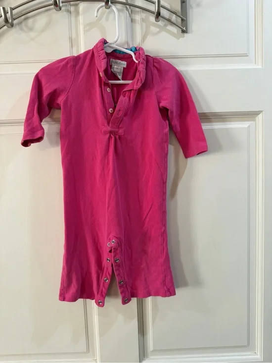 Ralph Lauren Bright Pink Polo Romper Size 9m