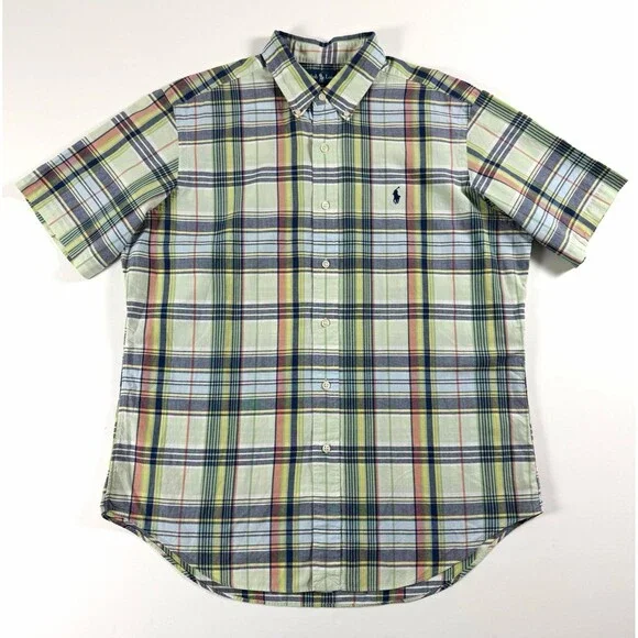Polo Ralph Lauren Boys L 14-16 Classic Fit Plaid Short Sleeve Shirt