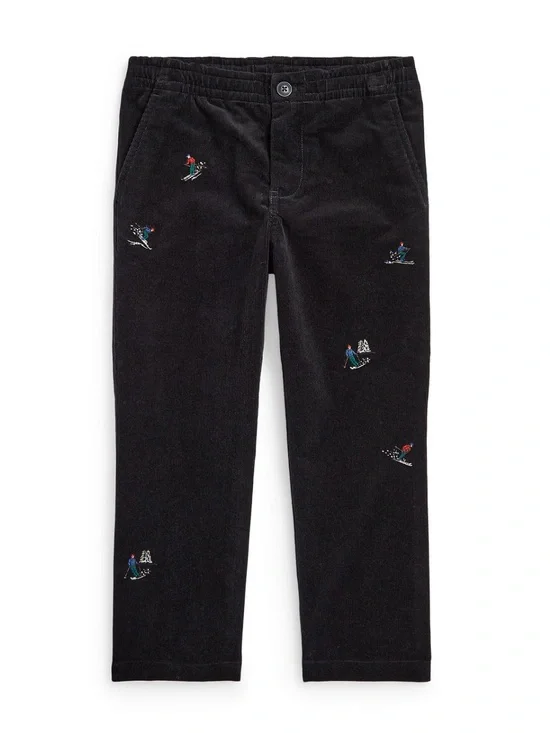 Polo Ralph Lauren Kids Ski Embroidered Corduroy Pants Size 2T Black