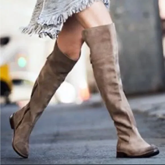 FRYE Women's Shirley Over-The-Knee Engineer Boot Size 5.5 NEW Smoke Color