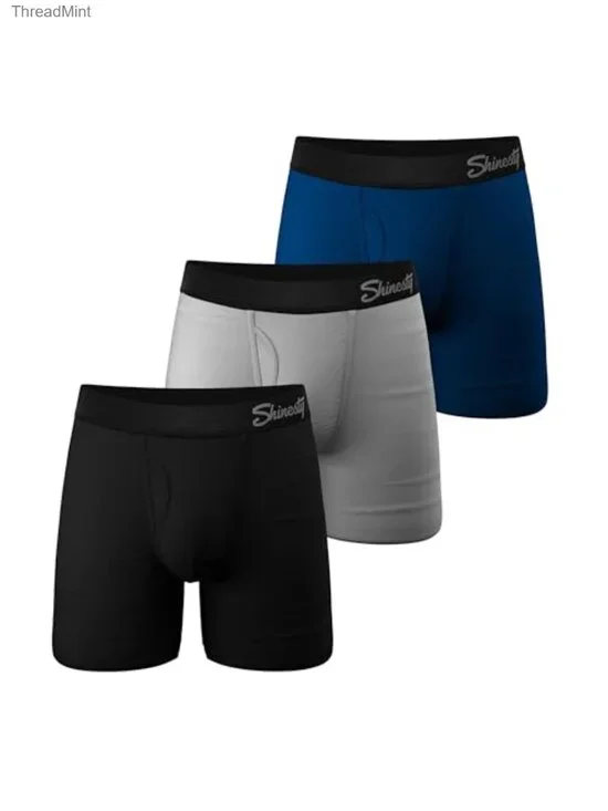Men's MicroModal Boxer Briefs with Ball Hammock Pouch & Fly - 3 Pack