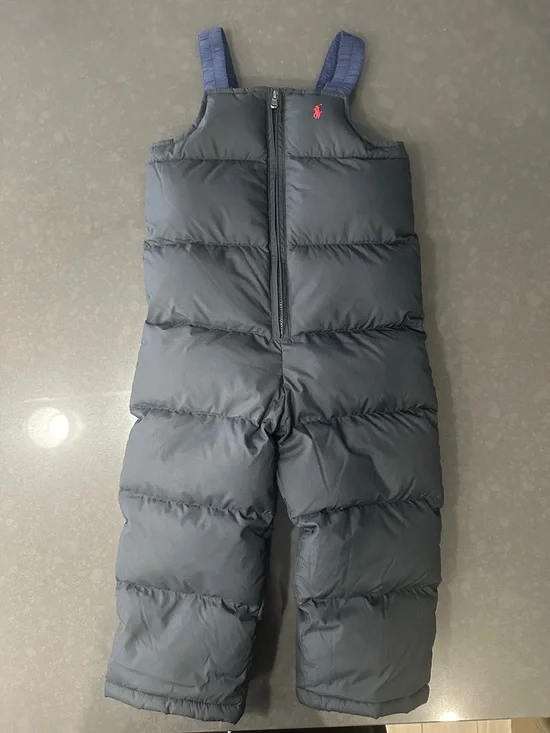 Ralph Lauren Navy Puffer Snow Bib with Red Logo