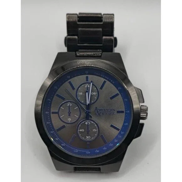 American Exchange Men's Gunmetal Quartz Watch Set 9709U-42-D30