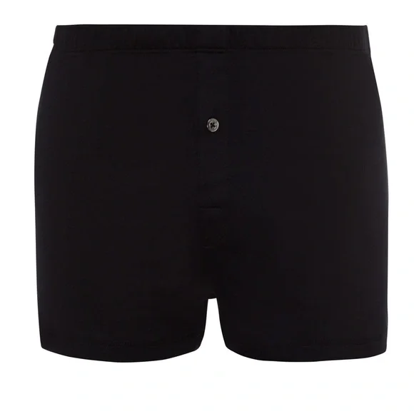 Hanro Sea Island Cotton Knit Boxers Shorts Black Size Small Luxury Underwear