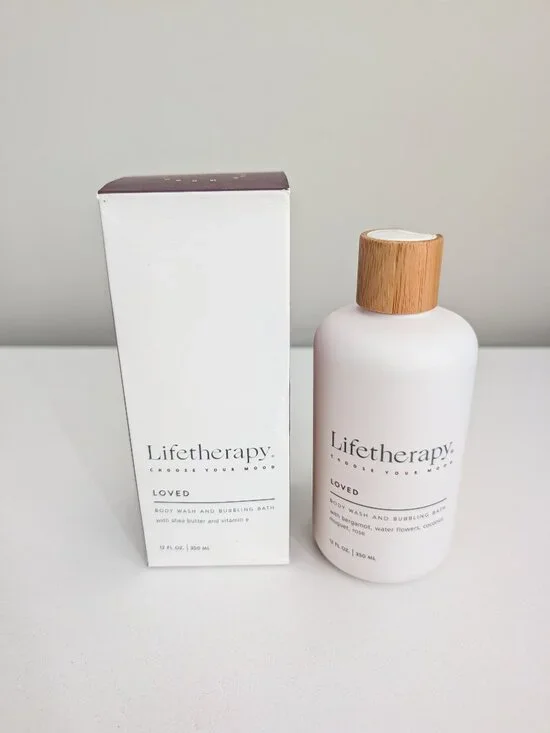 Life therapy Body Wash And Bubbling Bath LOVED New with Box 12oz/350ml