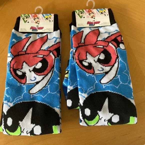 CARTOON‎ NETWORLK THE POWERPUFF GIRLS CREW SOCKS SHOE SIZE 6 - 12 2x