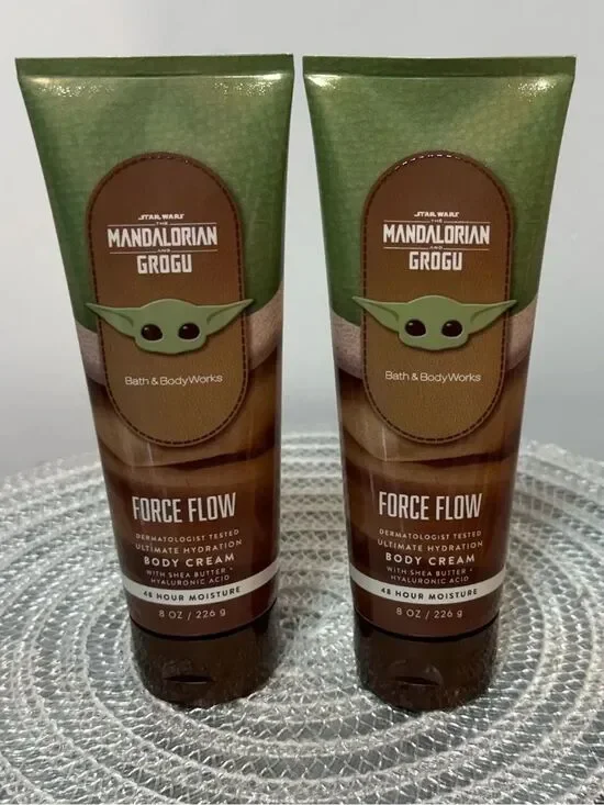 BBW Star Wars Mandalorian Grogu Force Flow Body Cream Set of 2 NWT