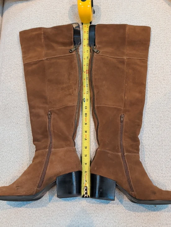Steve Madden Suede Over-the-Knee Zip Boots.