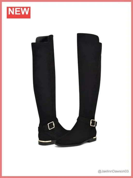 Faux Suede Over-the-Knee Boots with Side Zip