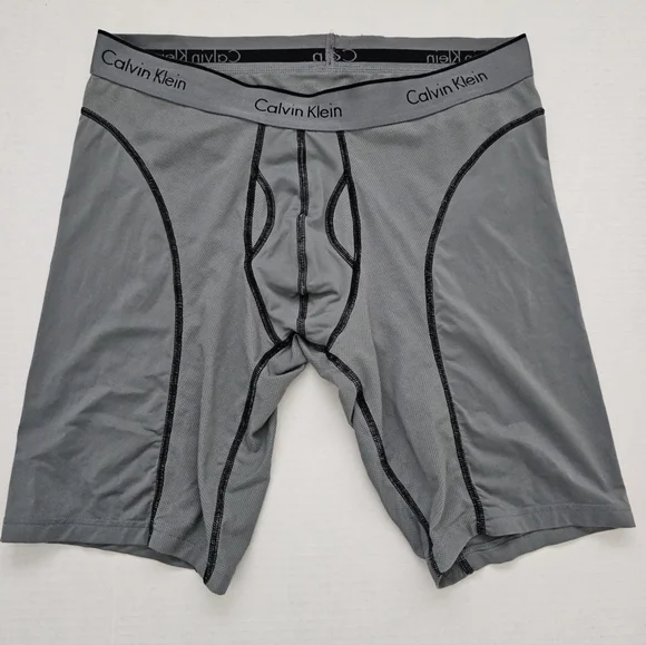 Men's Calvin Klein Athletic Cycle Short Boxers Briefs Gray U1736 Large