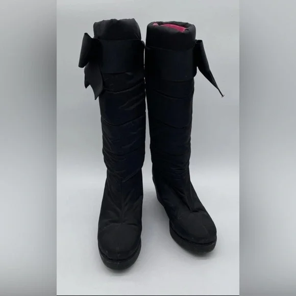 Kate Spade New York woman's Cagney black Quilted Wedge Heel snow boots