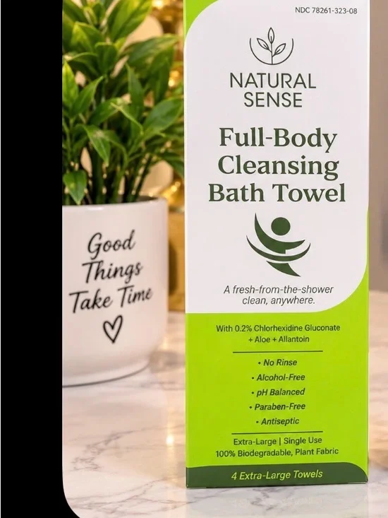 Full-Body Cleansing Bath Towel - Green