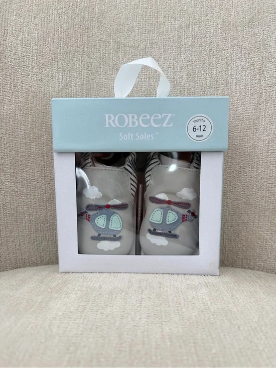 Robeez helicopter Baby Soft Soles Shoes with Airplane Applique