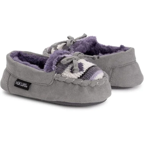 MUK LUKS Kids Patterned Moccasins - Med (12-13)