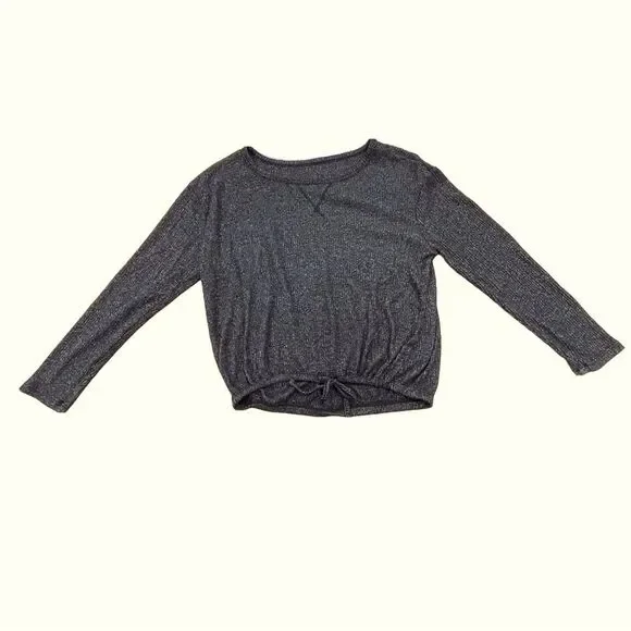 Justice Girl's Sweater Heathered Black Long Sleeve Size 8