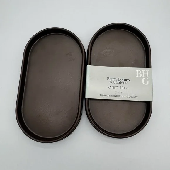 Better Homes & Gardens Vanity Tray Set Of 2‎ Bronze Oval Bathroom Decor