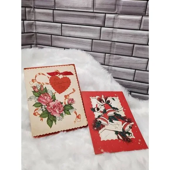 Vintage Valentine's and Christmas Cards