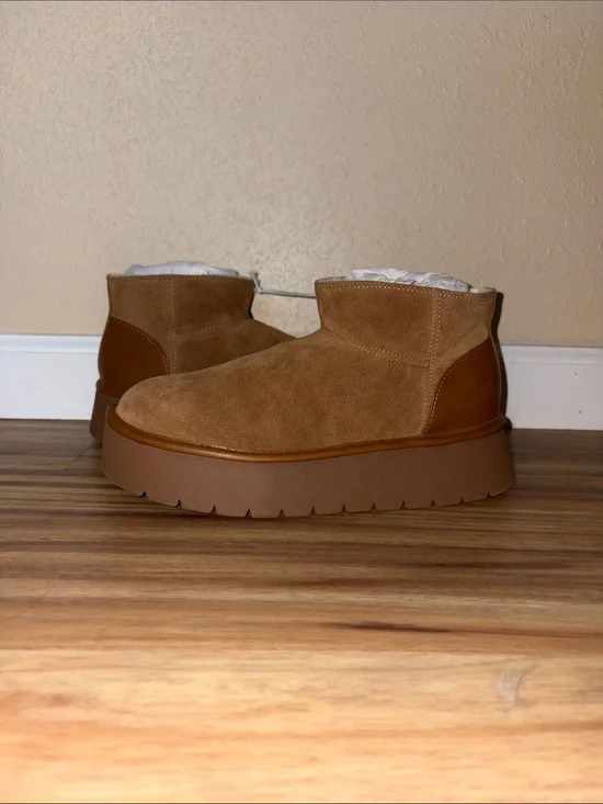 Wild Fable Suede Platform Ankle Boots in Chestnut
