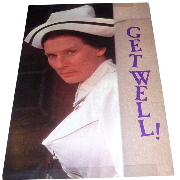 Vintage 1982 Mel Brooks High Anxiety Cloris Leachman Get Well Postcard Nurse F30