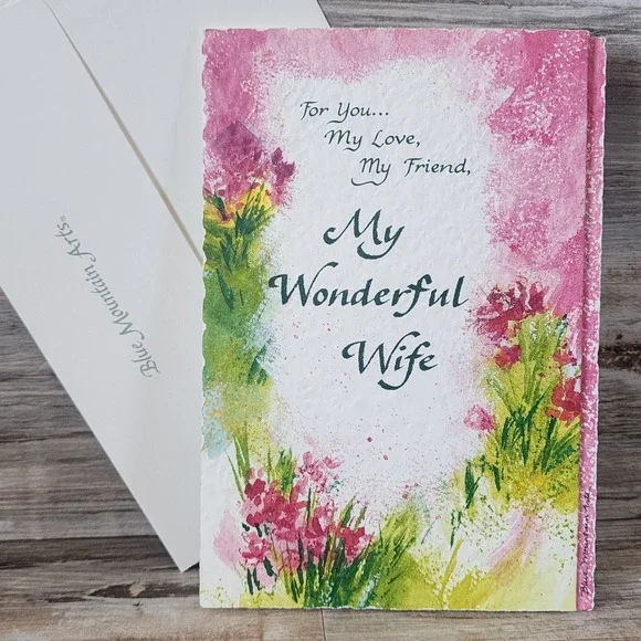Blue Mountain Arts Wife Greeting Card Watercolor Floral B Cage Poem Paper