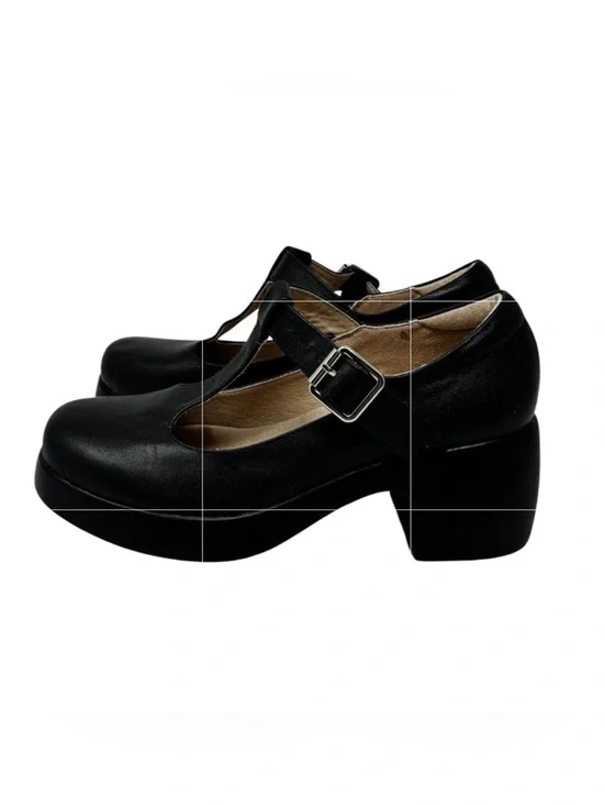 Jaro Vega Black T-Strap Platform Chunky Heel Mary Jane’s Size 7