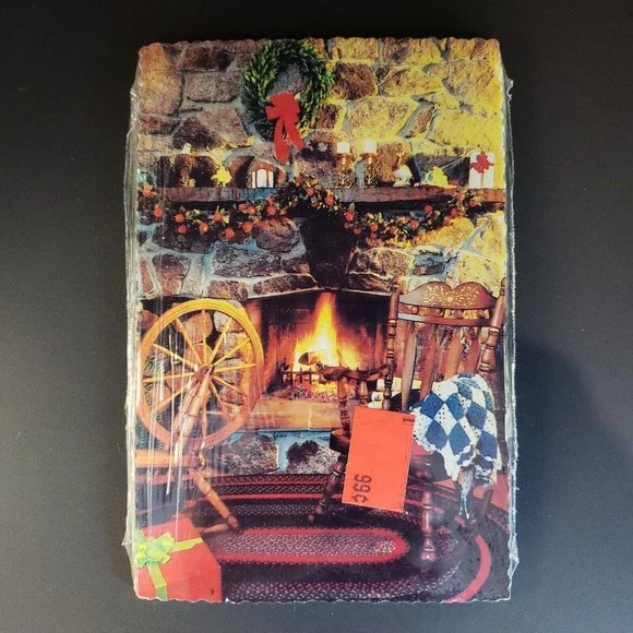 Vintage Grand Award Christmas Postcards - Stone Fireplace Hearth NEW Lot of 15