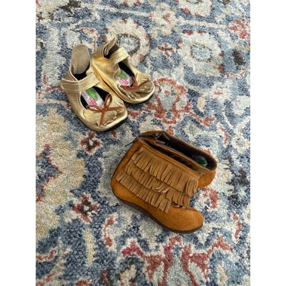 Gracious May Girls 6-12m Soft Shoe Bundle‎ Made In USA GUC