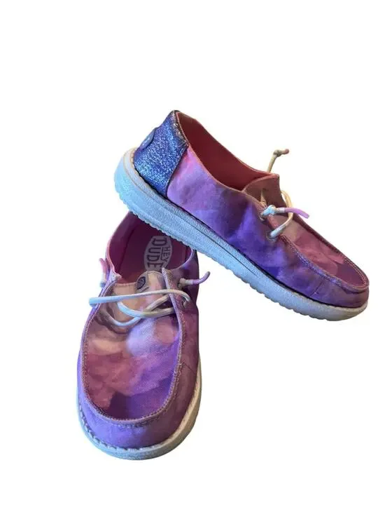Hey Dude Pink & Purple Tie-Dye Casual Shoes Girls Size J2