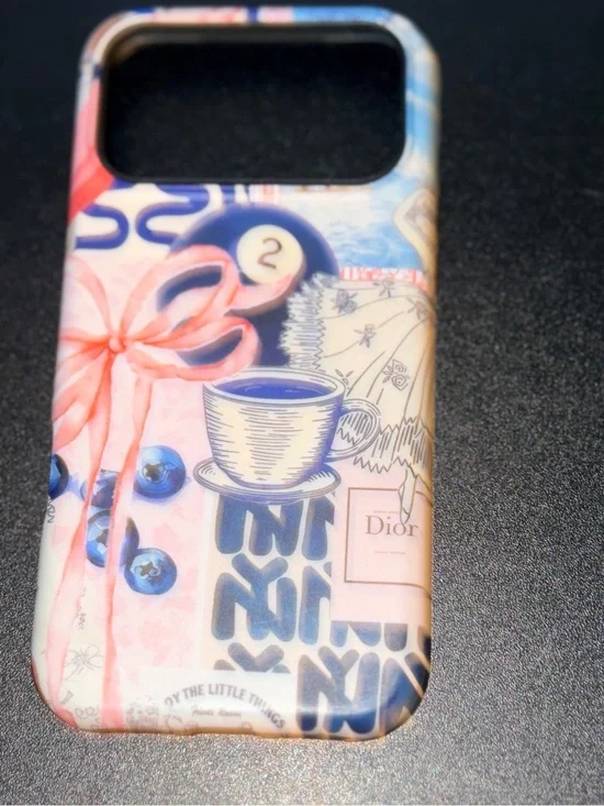 Dior Pink & Blue Floral Teacup iPhone Case - Designer Print