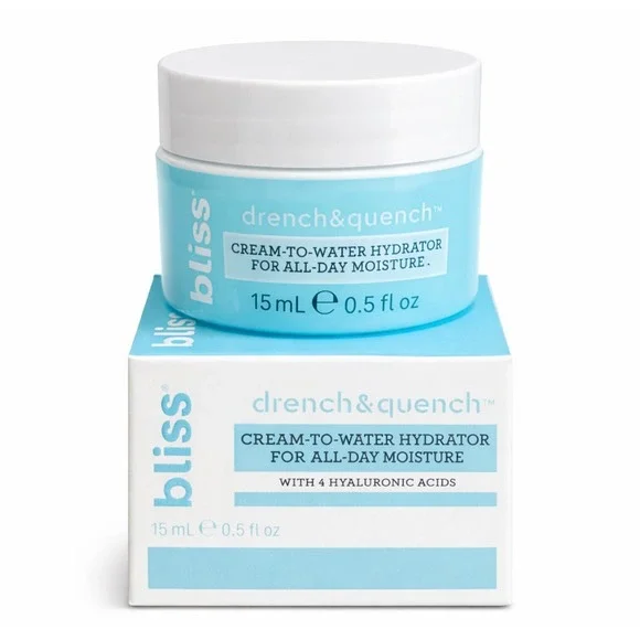 Bliss Drench & Quench Cream-to-Water Hydrator 15mL Travel Size‎ Moisturizer NEW
