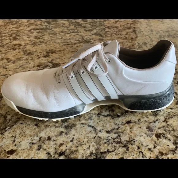 adidas White Men's Golf Shoe with Gray Accents