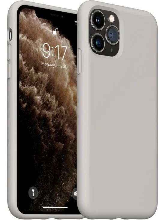 Liquid Silicone iPhone 11 Case‎ – Stone Gray, Soft Microfiber Lining, Slim Cover