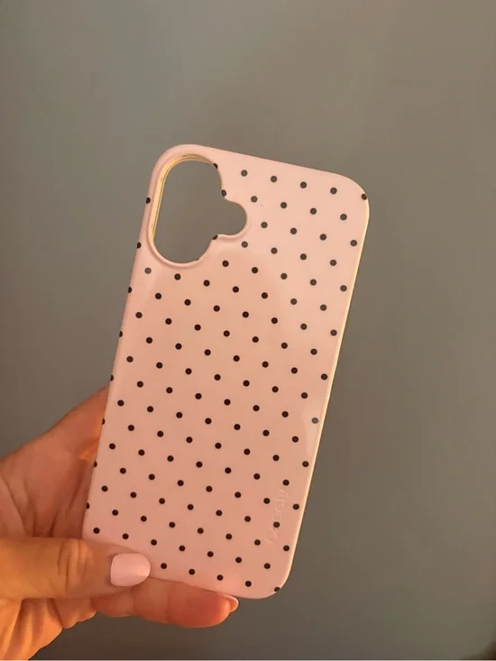 Pink Polka Dot Slim Phone Case with Raised Camera Lip (Iphone 16 plus)