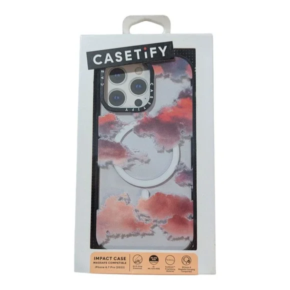 R4-N CASETiFY Impact Case with‎ Magsafe for Apple iPhone 15 Pro - Clouds