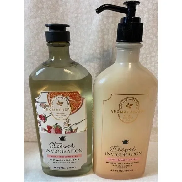 Bath and Body Works STEEPED INVIGORATION ROSE + TANGERINE + TEA Aromatherapy 2pc