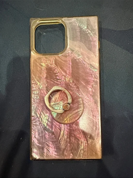 Flaunt Pink Iridescent Phone Case with Ring Grip