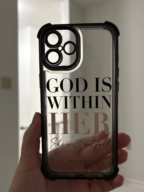 Clear god is within her case (IPHONE 16+ case)