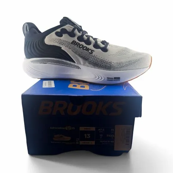 Brooks Adrenaline GTS 25 Men’s 13 D White Black Running Shoes 110454 New