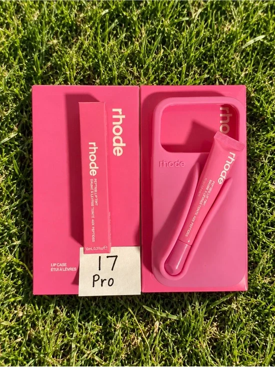 RHODE Pink Lip Case with Matching Lip Tube for iPhone 17 Pro
