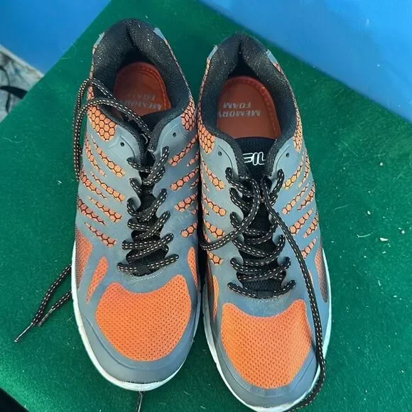 Fila Men's Orange Black Athletic Running Shoes Lace-Up Size 10 Sneakers