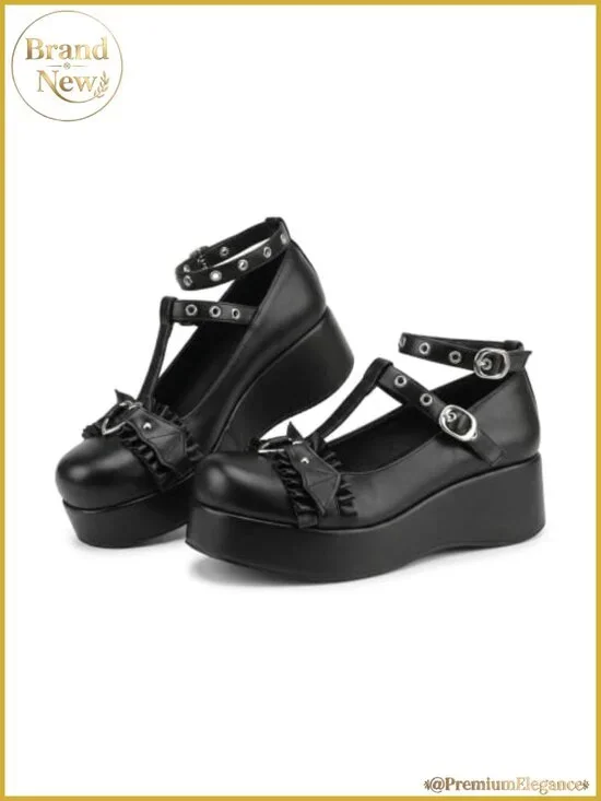 Patent Leather Mary Jane Platform Pumps T-Strap Ankle Strap Goth Cosplay