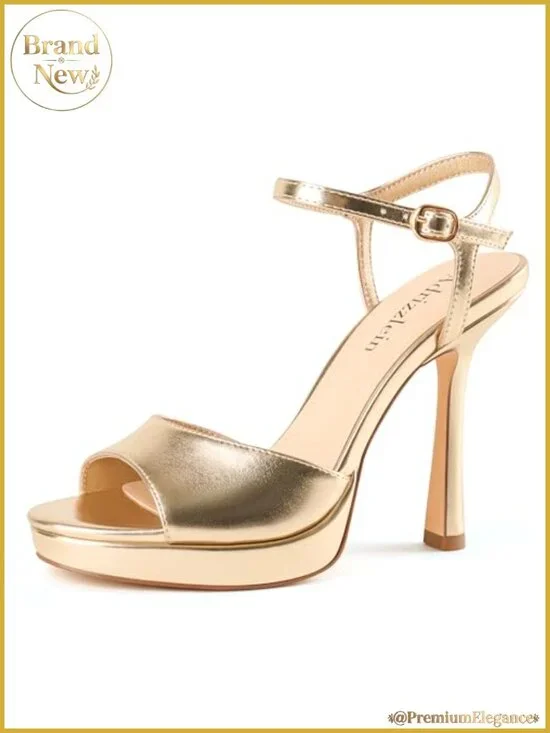 Platform Stiletto Heels Faux Leather ANKLE Strap Open Toe