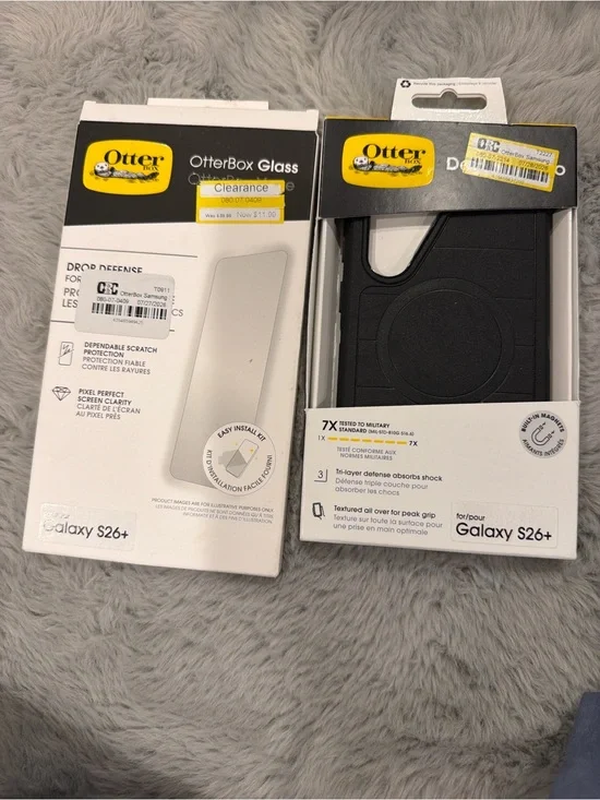 Galaxy S26+ Otterbox Black Defender Series Case with Glass Screen Protector