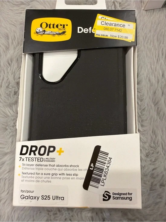 Galaxy S25 Ultra OtterBox Drop+ Black Protective Case for