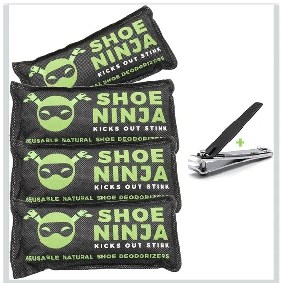 4 Charcoal Shoe Deodorizer Inserts - Shoe Odor Eliminator - Activated Charcoal‎