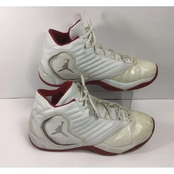 Air Jordan B-2rue Basketball Shoes Mens Size 14 white‎ red Sneakers 312523-104